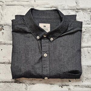 Le 31 Simons Dark Grey Melange Slim Fit Dress Shirt